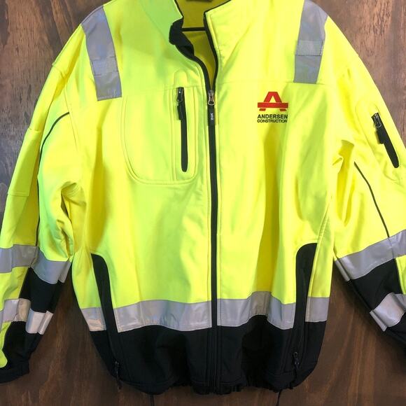 Max Mens Jacket Yellow Black Andersen Construction Workwear PPE 2XL - Picture 3 of 11
